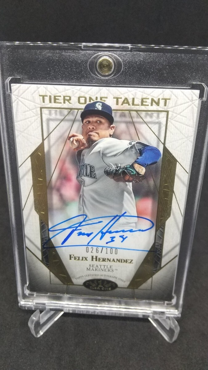 felix hernandez　直筆サインカード topps mlb auto マリナーズ_画像1