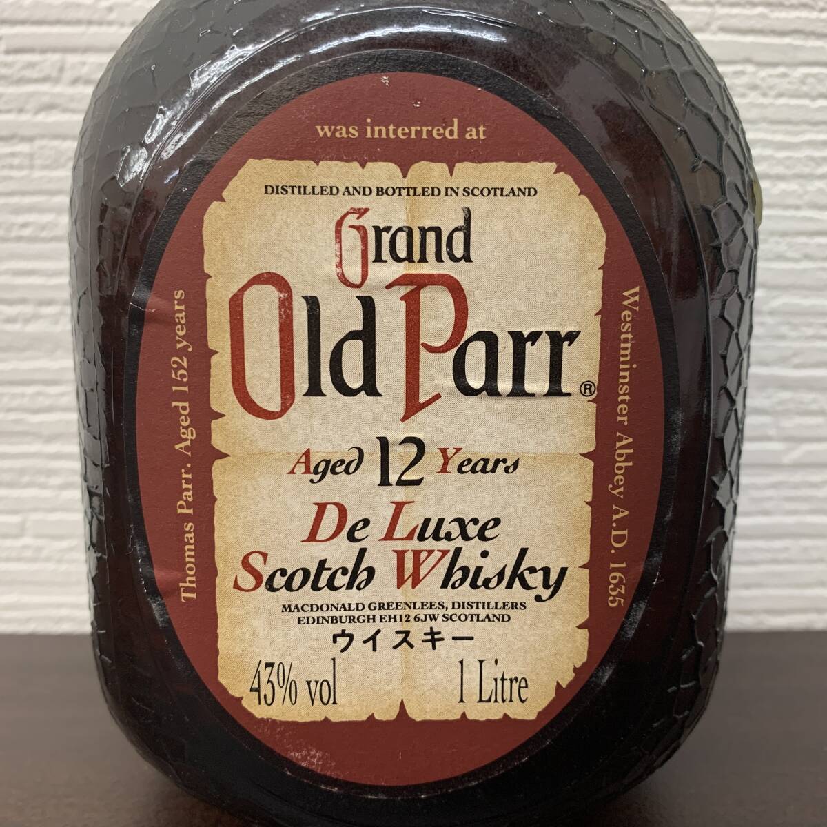 【未開栓】Old Parr 12年 King Size 1000ml 43% / オールドパー Aged12Years De Luxe Scotch Whisky お酒 スコッチ キングサイズの画像7