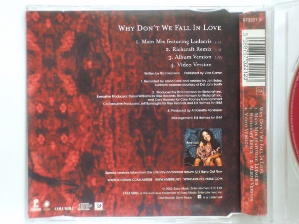 ●CDs●Amerie / Why Don't We Fall In Love●2,500円以上の落札で送料無料!!_画像2