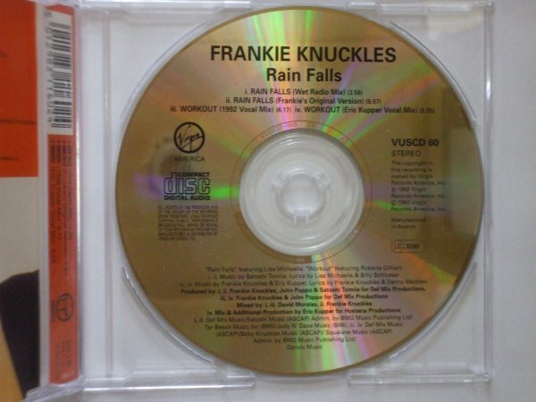 ●CDs●Frankie Knuckles feat. Lisa Michaelis / Rain Falls●David Morales・Eric Kupper・Todd Terry●2,500円以上の落札で送料無料!!_画像3