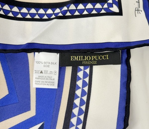 ◎【EMILIO PUCCI/エミリオプッチ】スカーフ シルク100％ レディス イタリア製 服飾小物 箱あり 美品/kb3126_画像4