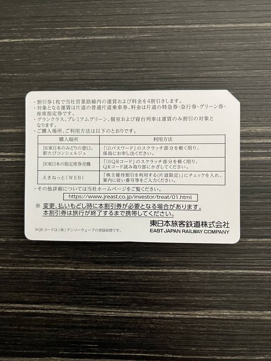 JR東日本株主優待割引券4枚 有効期間2024年6月30日の画像2