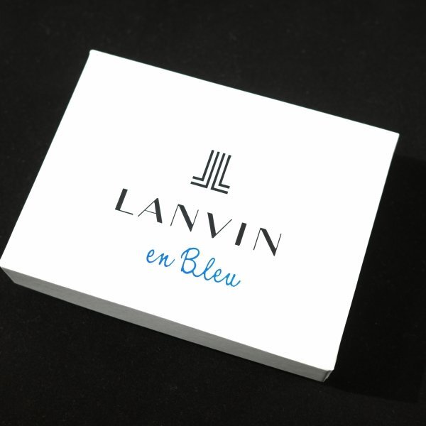 新品1円～★LANVIN en Bleu ランバン オン ブルー 箱付き 牛革レザー 名刺入れ カードケース リスター レッド 赤 正規店本物 ◆8556◆の画像2