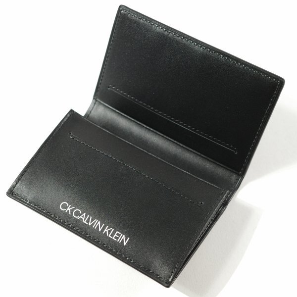 新品1円～★CK CALVIN KLEIN カルバンクライン メンズ 牛革レザー 名刺入れ カードケース 黒 箱付 ポリッシュ プレゼントに♪◆8909◆の画像7