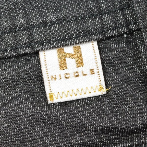 新品1円～★定価1.6万 HIDEAWAYS NICOLE ハイダウェイ ニコル 多ポケットカーゴパンツ 44 S ストレッチ ブラック デニム ◆9479◆の画像7