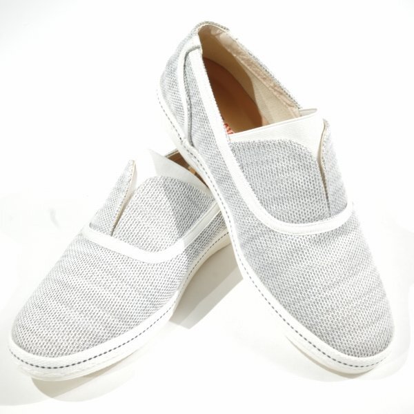  новый товар 1 иен ~* обычная цена 1 десять тысяч - Ida way Nicole HIDEAWAYS NICOLE мужской ткань туфли без застежки обувь 25.5cm белый *9677*