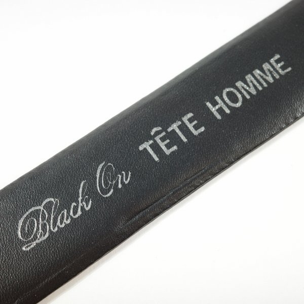 新品1円～★定価0.9万 Black On TETE HOMME テットオム 牛革レザー ビジネスベルト フリーサイズ 本革 黒 ブラック 本物◆9731◆の画像6