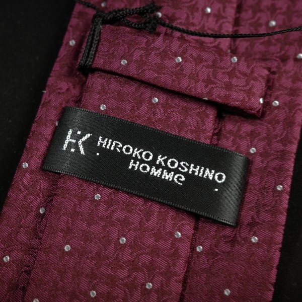  new goods 1 jpy ~*HIROKO KOSHINO Hiroko Koshino top class! silk silk 100% necktie weave pattern bordeaux regular shop genuine article *9734*
