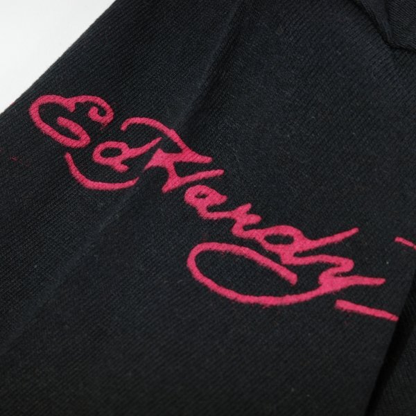 新品1円～★Ed Hardy エドハーディー メンズ 半袖 コットン綿 天竺 Tシャツ L 黒 ブラック クルーネック カットソー ◆9823◆_画像6