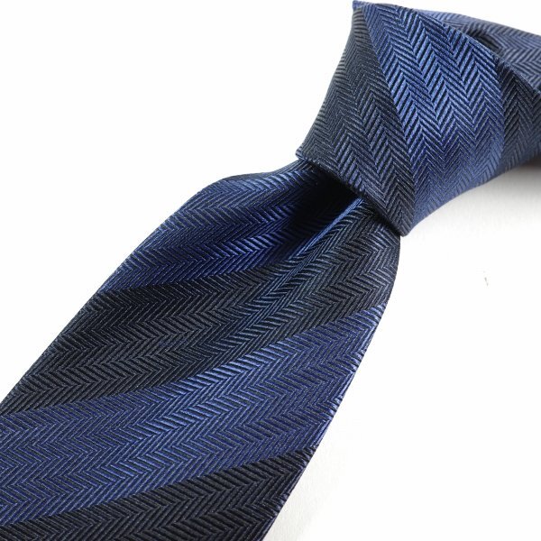  new goods 1 jpy ~*Black On TETE HOMMEteto Homme silk silk 100% necktie stripe navy regular shop genuine article *9960*
