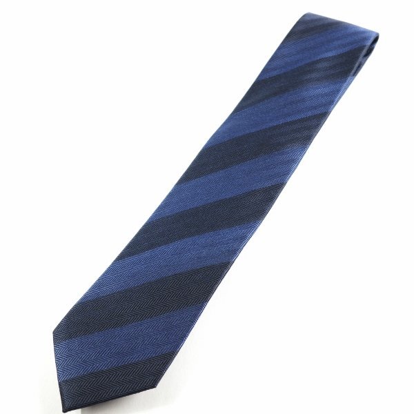  new goods 1 jpy ~*Black On TETE HOMMEteto Homme silk silk 100% necktie stripe navy regular shop genuine article *9960*