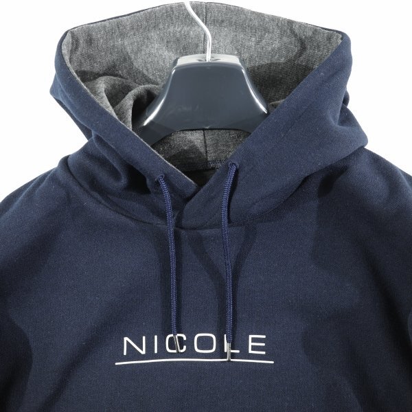 新品1円～★ニコルクラブフォーメン NICOLE CLUB FOR MEN ロゴプリントプルオーバーパーカ フーディー 46 M ネイビー ◆1181◆_画像8