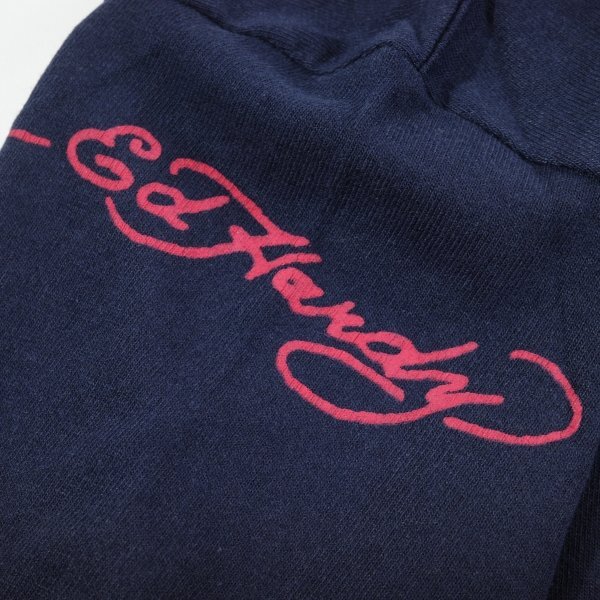 新品1円～★Ed Hardy エドハーディー メンズ 半袖 コットン綿 天竺 ポケット付き Tシャツ L ネイビー クルーネック カットソー ◆1258◆の画像4