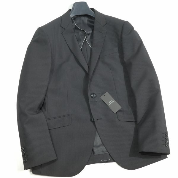  new goods 1 jpy ~* regular price 4.9 ten thousand Black On TETE HOMMEteto Homme wool wool single two . button suit 94A6no- tuck black stripe *1312*