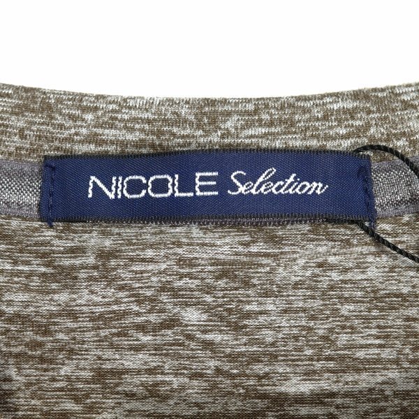 新品1円～★ニコル セレクション NICOLE selection メンズ ストレッチ 半袖 デザインカットソー 50 LL チャコール Tシャツ 本物 ◆1584◆の画像8