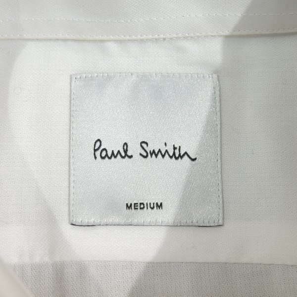 未使用1円～★定価1.9万 ポールスミス Paul Smith 長袖 マイクロヘリンボーン ドレスシャツ M 白 正規店本物 ◆1615◆の画像8