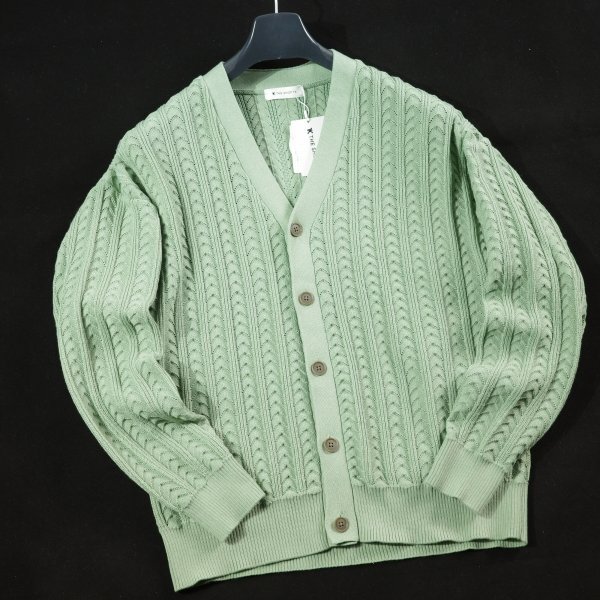  new goods 1 jpy ~*THE SHOP TK Takeo Kikuchi long sleeve tea n key knitted cardigan cardigan L green regular shop genuine article *1665*