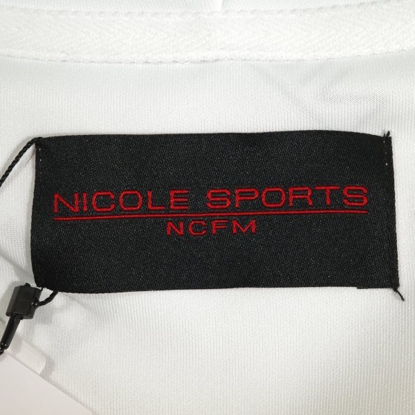  new goods 1 jpy ~*NICOLE SPORTS Nicole sport men's cardboard knitted total pattern print Zip Parker 48 L white Golf genuine article *1926*