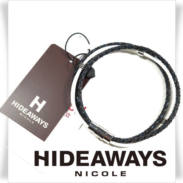 新品1円～★HIDEAWAYS NICOLE ハイダウェイ ニコル メンズ ブレスレット アクセサリー メッシュ×フェイクスウェード 正規店本物◆1975◆_画像1