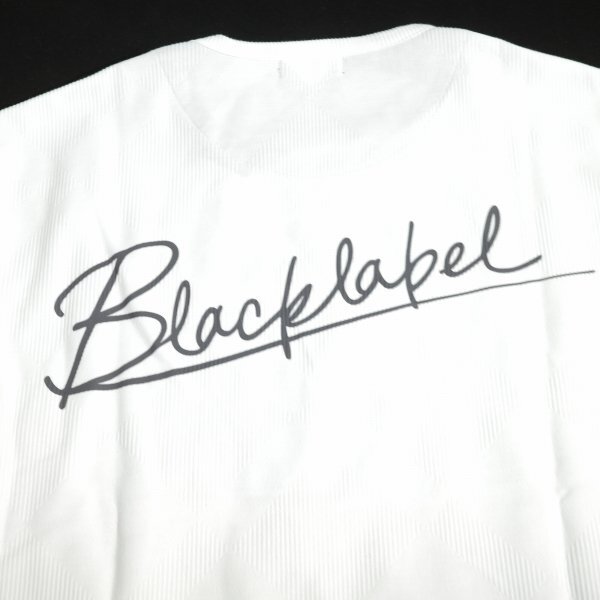 新品1円～★定価1.9万 BLACK LABEL ブラックレーベル クレストブリッジ 長袖 シャドーチェックバックプリントカットソー LL 白◆2082◆_画像2