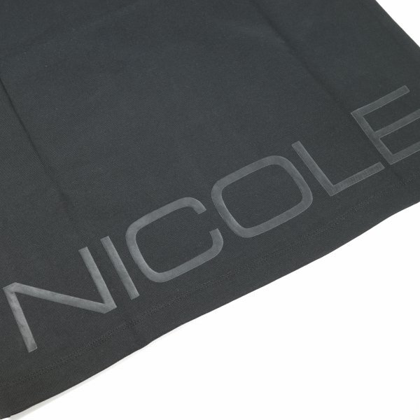 新品1円～★ニコル セレクション NICOLE selection メンズ コットン綿 半袖 クルーネックロゴカットソー 46 M 黒 胸ポケット 本物◆2114◆_画像2