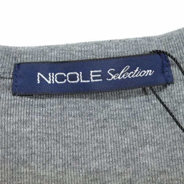 新品1円～★ニコル セレクション NICOLE selection メンズ コットン綿 半袖 Vネックロゴカットソー 50 LL グレー 正規店本物◆2118◆