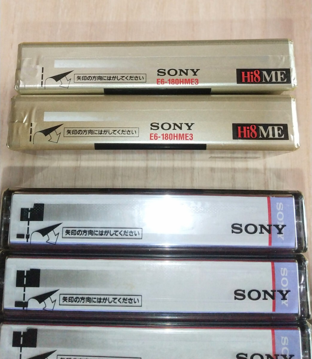  Showa Retro [ unused goods 5 pcs set ]* SONY Hi8 ME / Hi8 MP * Sony / 8mm / 180 minute / 120 minute / most high resolution / video / antique 