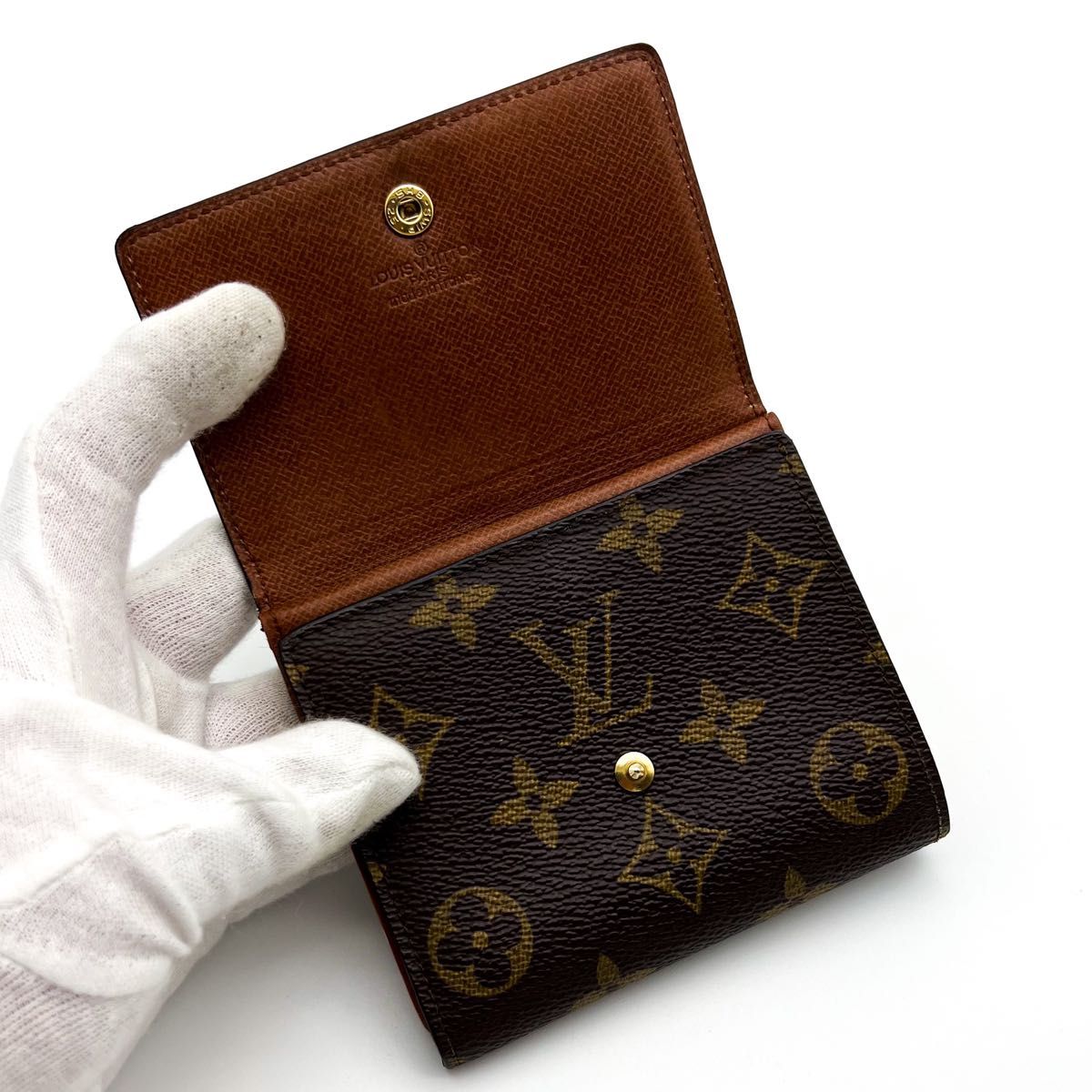 超極美品】 ルイヴィトン がま口三つ折り財布 モノグラム 超極美品】 ルイヴィトン がま口三つ折り財布 モノグラム