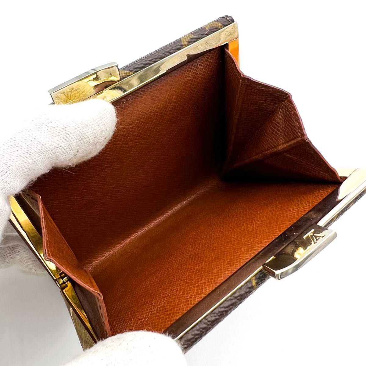 超極美品】 ルイヴィトン がま口三つ折り財布 モノグラム 超極美品】 ルイヴィトン がま口三つ折り財布 モノグラム