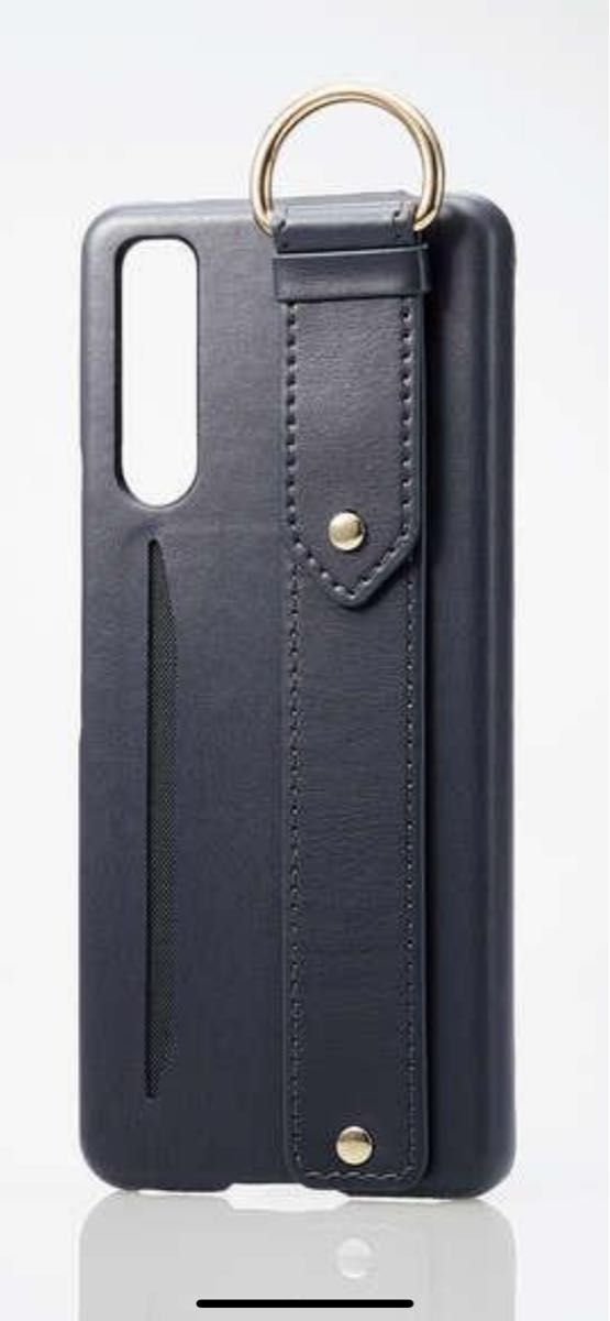 Xperia 10 V ソフトレザーケース　背面バンド付カードポケット付 ブラック　カバー　エクスペリア10 （3）