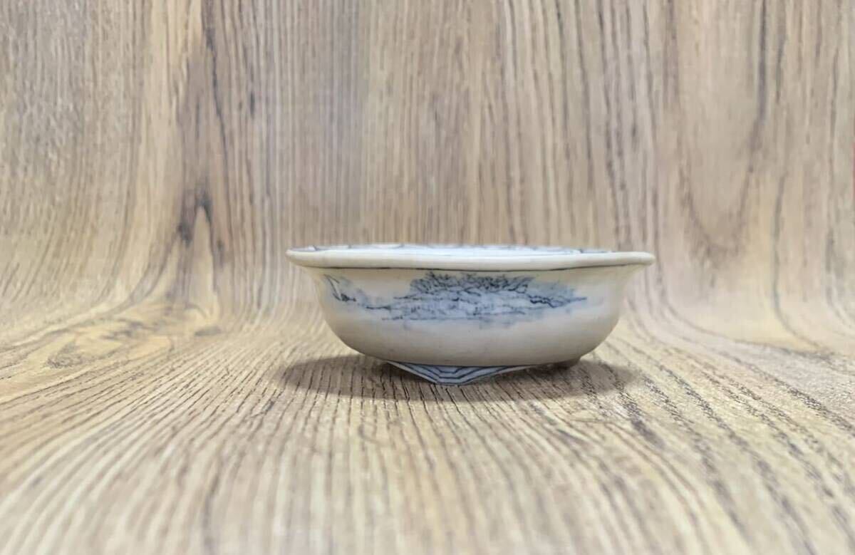 染付 青絵 平円形 小品鉢 の画像2