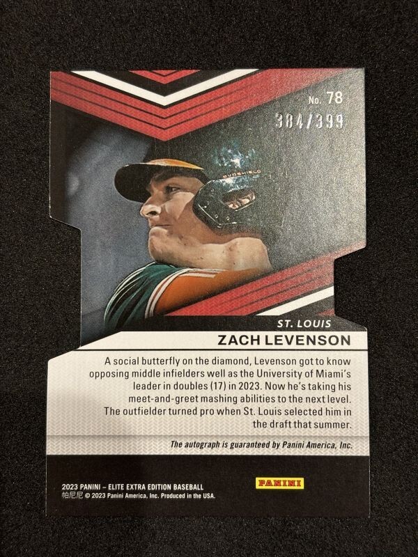 2023 Panini Elite Extra Edition Baseball Zach Levenson Auto /399_画像2