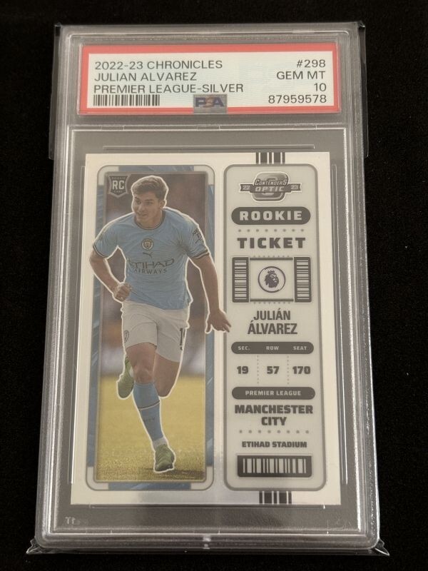 【PSA 10】2022-23 Panini Chronicles Contenders Optic Soccer Julian Alvarez Rookie Ticket Silver RCの画像1