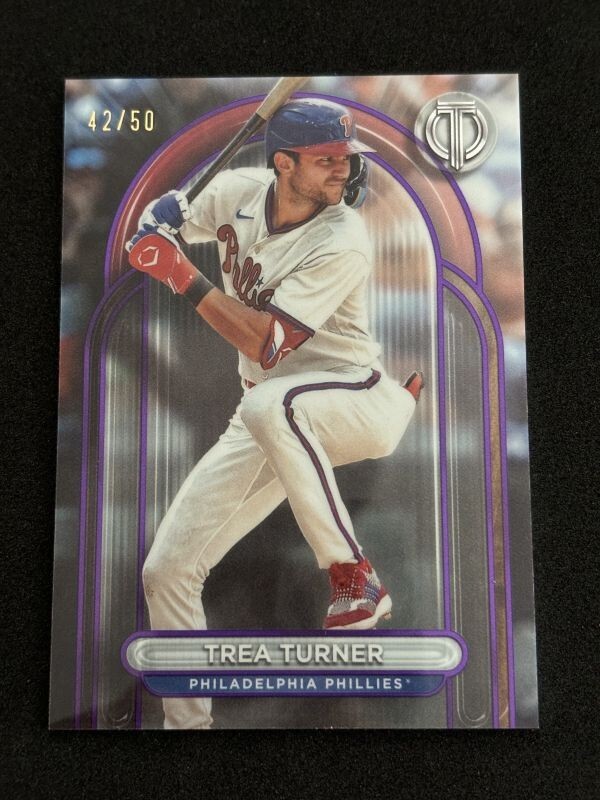 2023 Topps Tribute Baseball Trea Turner Purple /50_画像1