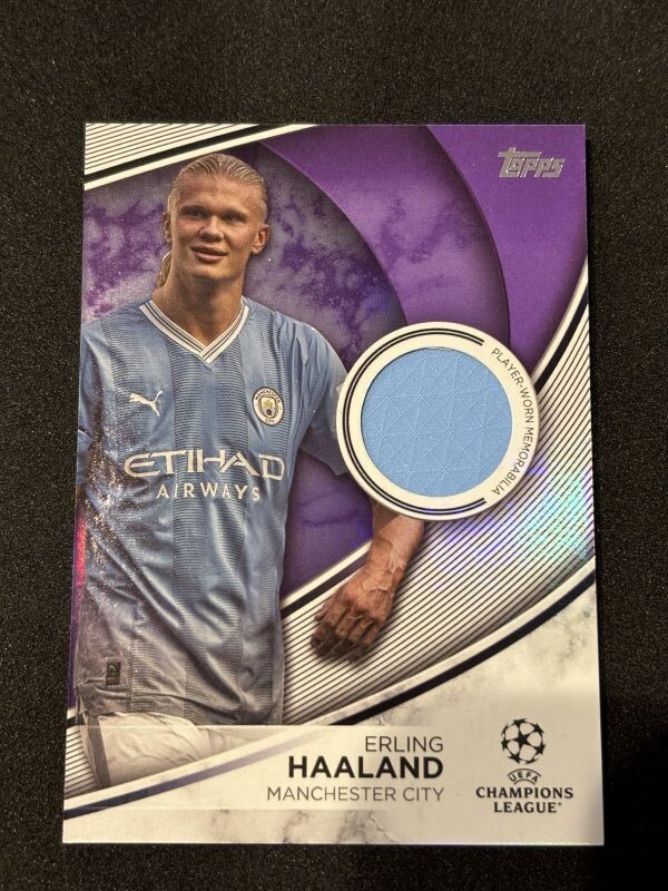 2023-24 Topps UEFA Competitions Soccer Erling Haaland Relic Purple /299の画像1