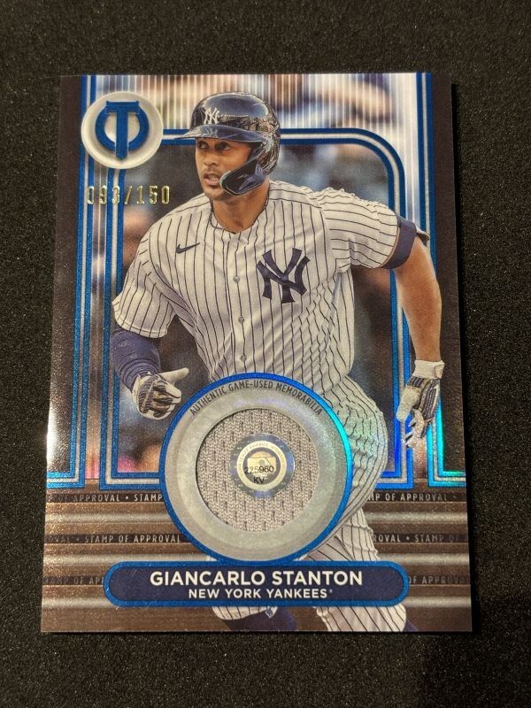 2024 Topps Tribute Baseball Giancarlo Stanton Stamp Relic Blue /150の画像1