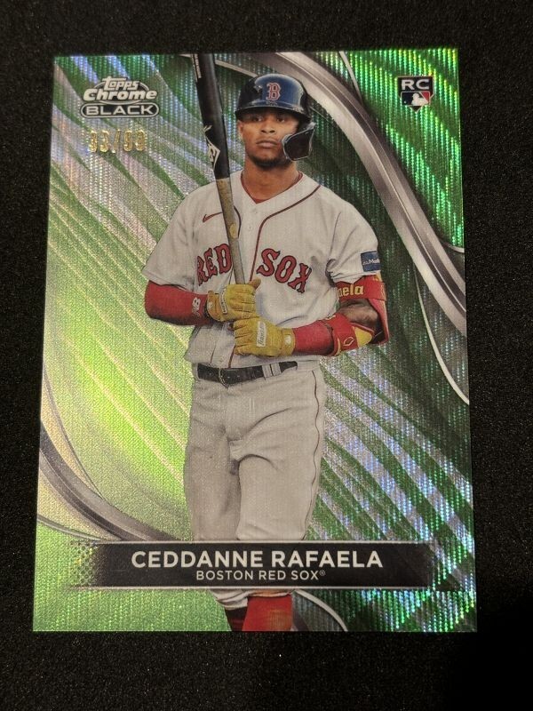 2024 Topps Chrome Black Baseball Ceddanne Rafaela Green Wave /99_画像1