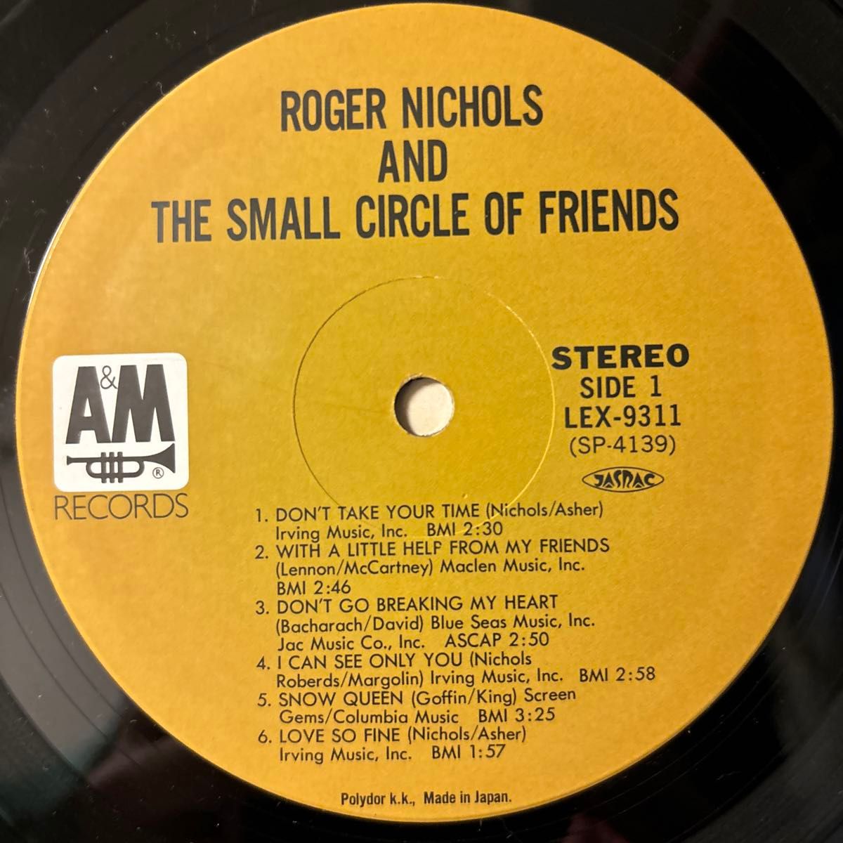 Roger Nichols & The Small Circle Of Friends レコード vinyl アナログ LP