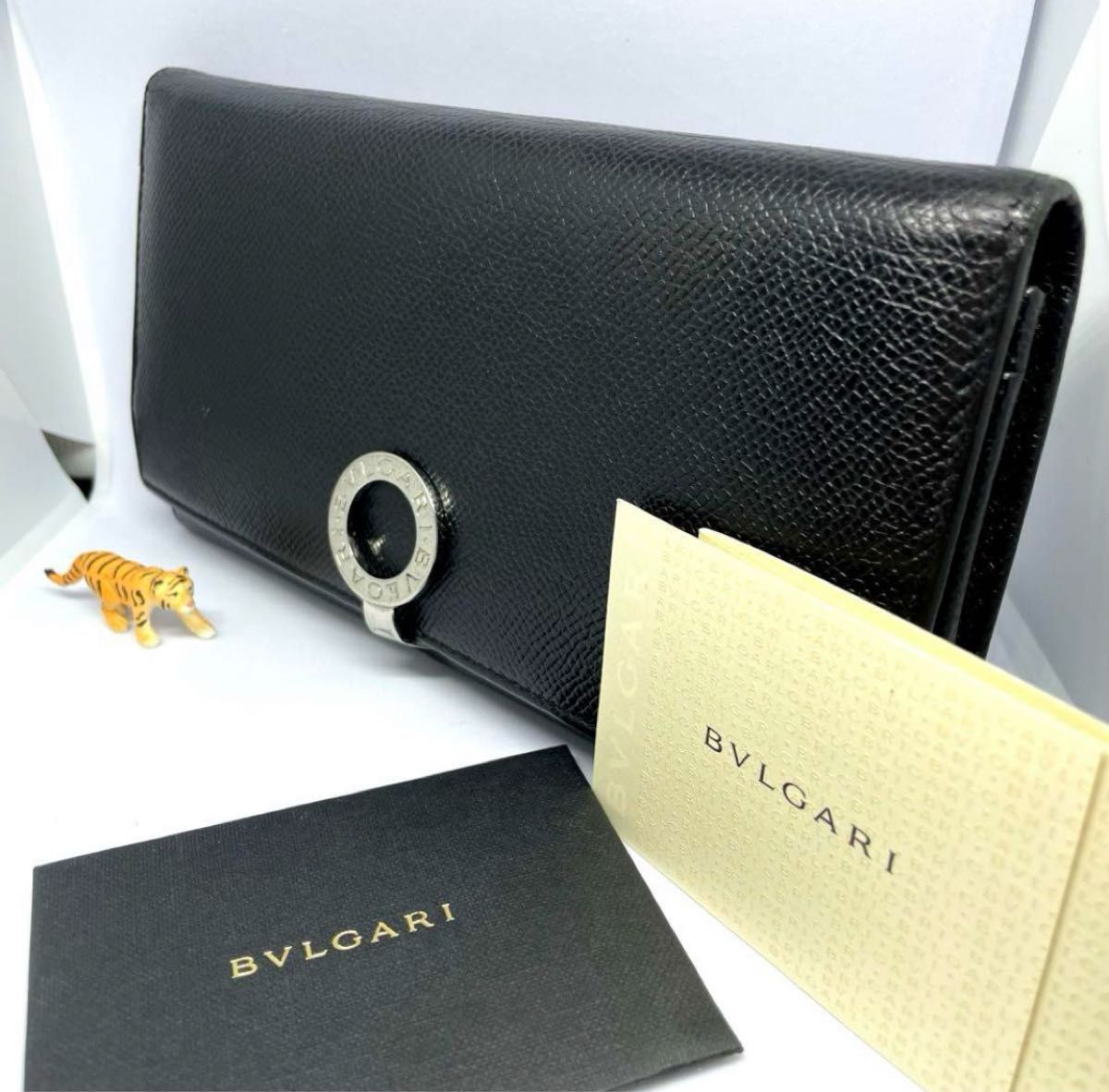 【BVLGARI/ブルガリ/美品】長財布【二つ折り/ビーゼロワン/サークルロゴ/シルバー金具】