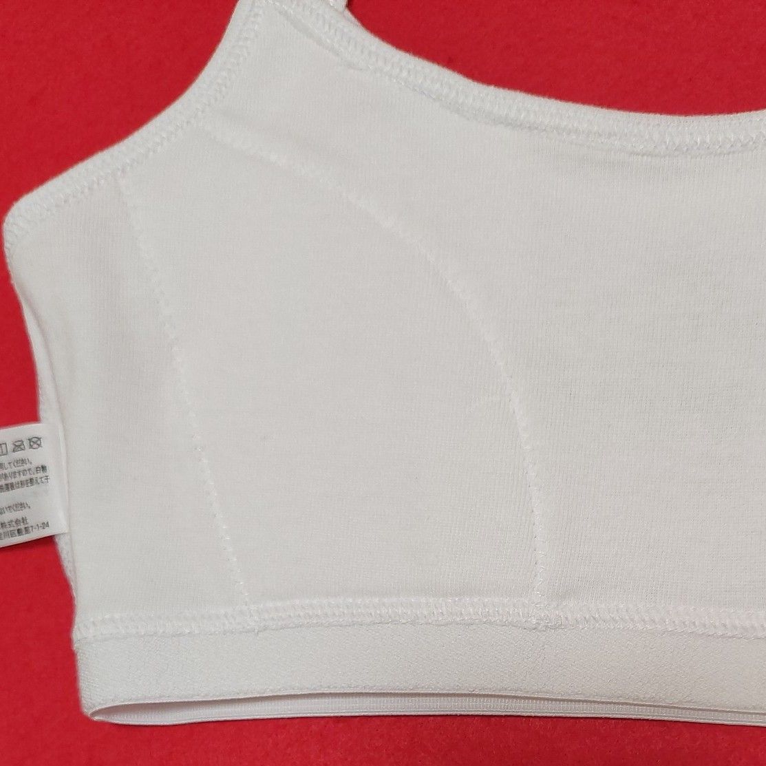女の子 ガールズ 女児 胸二重やわらか縫い込みパット付き ハーフトップ  綿100% サイズ 140cm