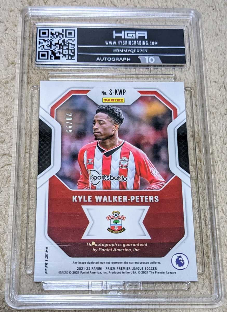 【EPL】2021 Panini Prism England Premier Leage KYLE WALKER-PETERS AUTO Southampton Southampton #2 HGA GRADING 9.0の画像2