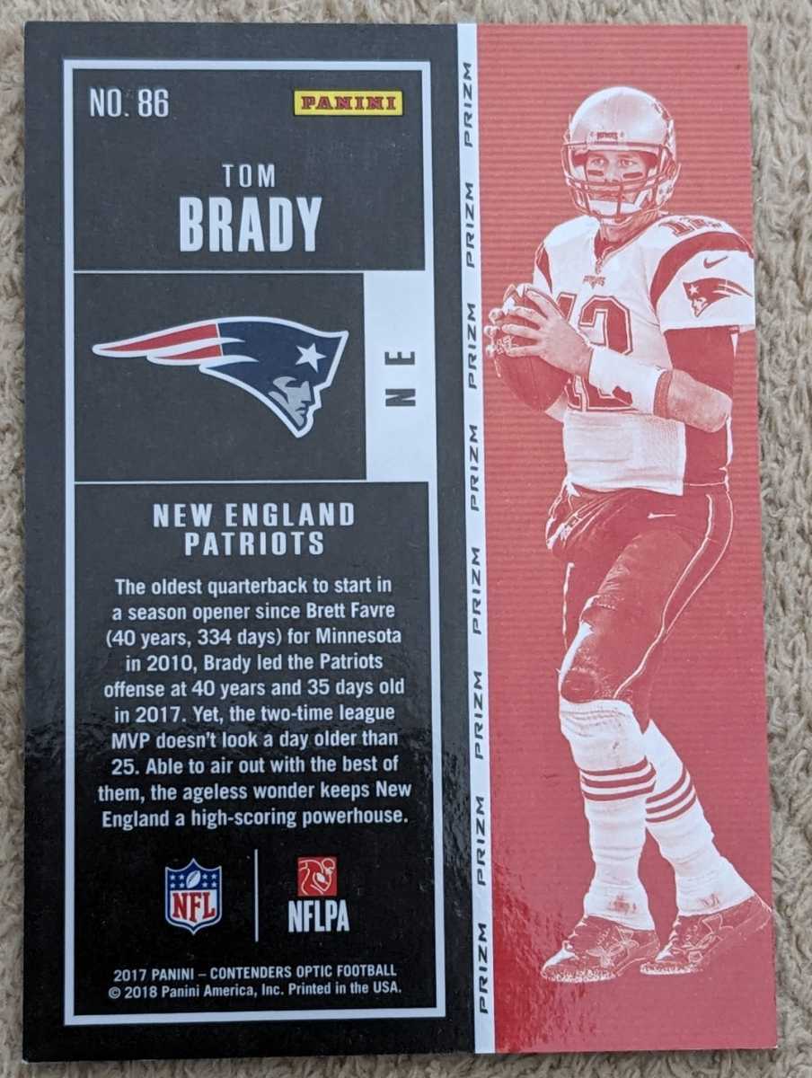 【NFL】2017 PANINI CONTENDERS OPTIC SEASON TICKET #86 TOM BRADY _画像2