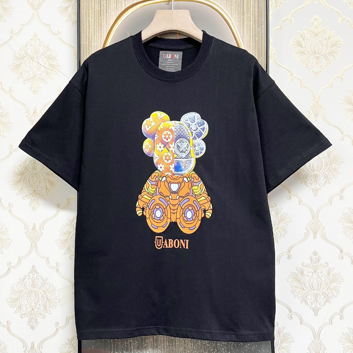 最高級EU製＆定価2万◆UABONI*ユアボニ*Tシャツ*フランス*パリ発◆米国綿 通気 個性 ゆったり カジュアル ベアブリック/Bearbrick 2XL/52_画像1