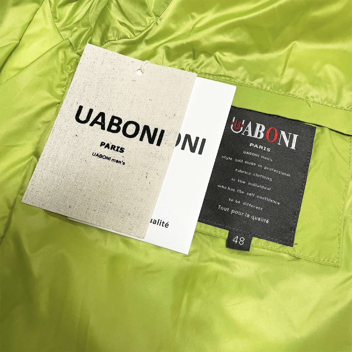 上級EU製＆定価10万◆UABONI*Paris*ダウンジャケット*ユアボニ*パリ発◆ダックダウン90％ 防寒防風 シンプル 個性 日常着 ストリート M/46_画像9