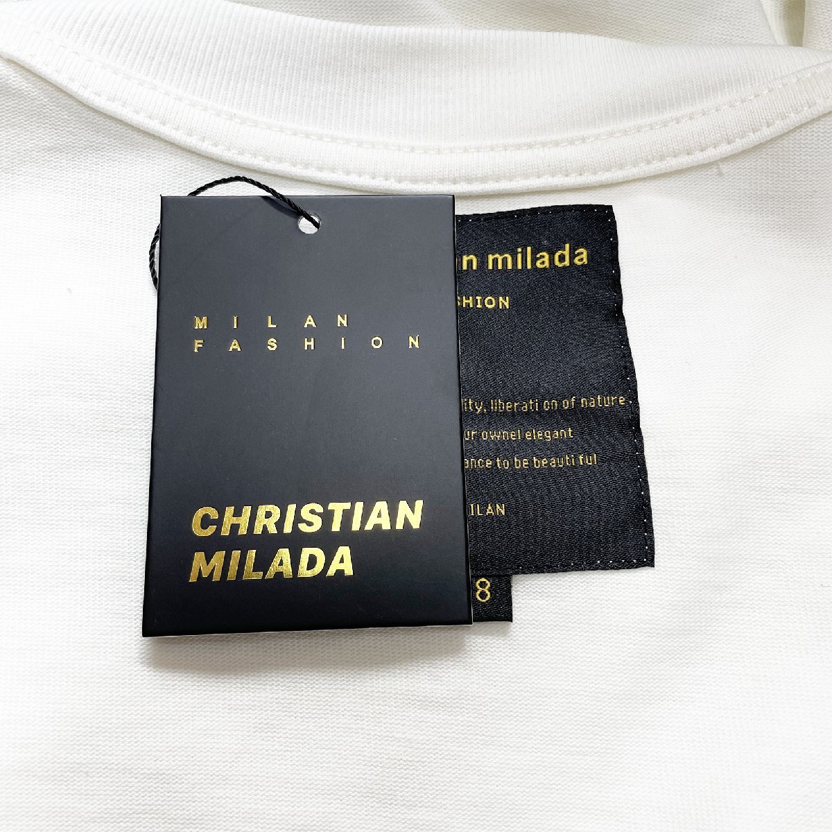 定価2万★christian milada・ミラノ発・半袖Tシャツ★綿100％ 薄手 個性 クマ・ロボット柄 カジュアル シンプル トップス M/46サイズ_画像8