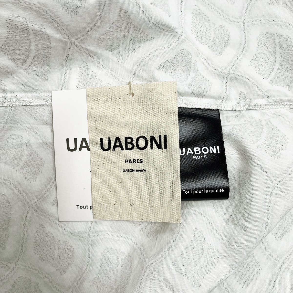 個性EU製＆定価2万◆UABONI*Paris*半袖シャツ*ユアボニ*パリ発◆コットン100％ 薄手 吸汗速乾 総柄 お洒落 トップス レジャー M_画像9