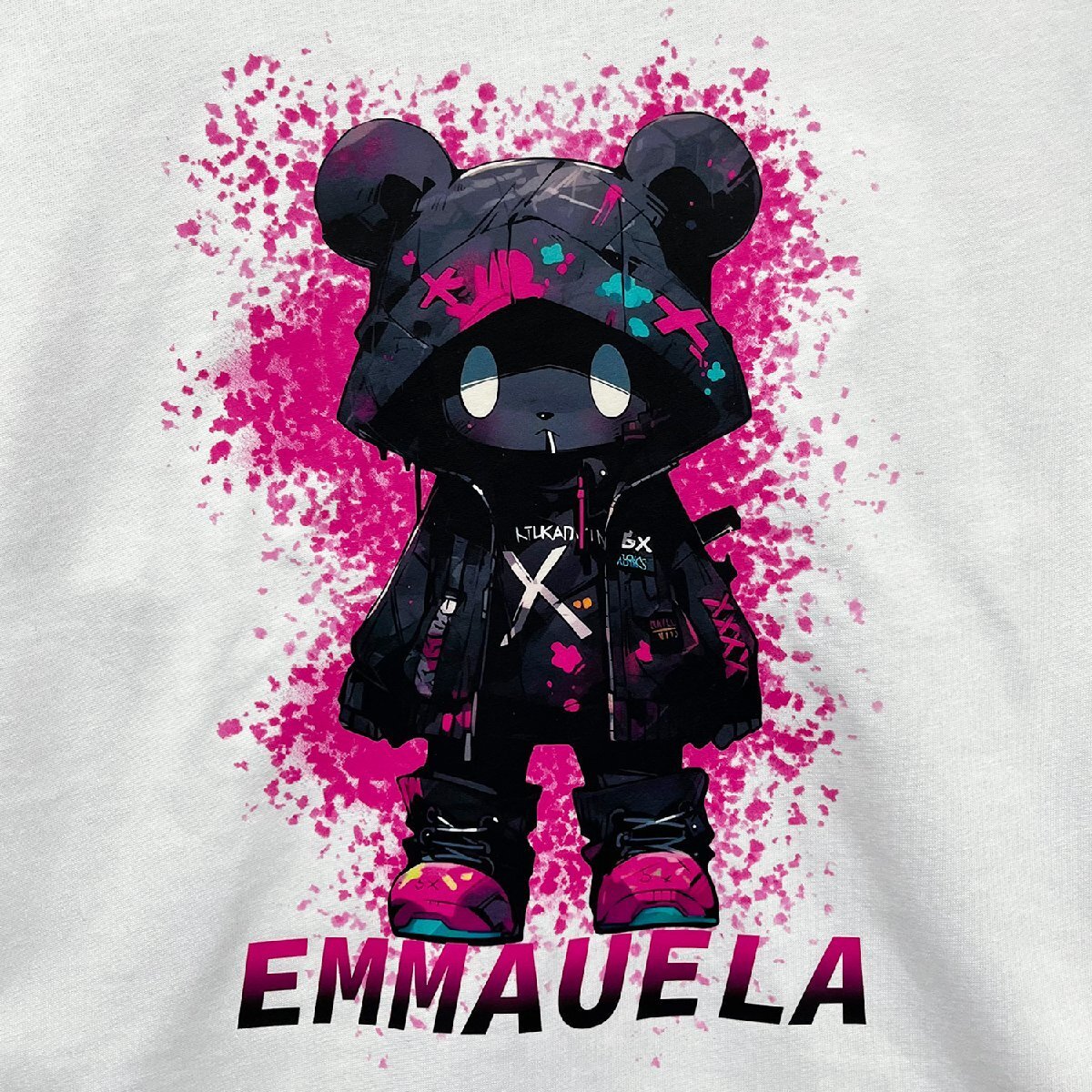 人気・半袖Tシャツ 定価2万◆Emmauela・イタリア・ミラノ発◆上級コットン100％ 個性 快適 クマ ポップ トップス スウェット 街着 夏 L/48_画像5