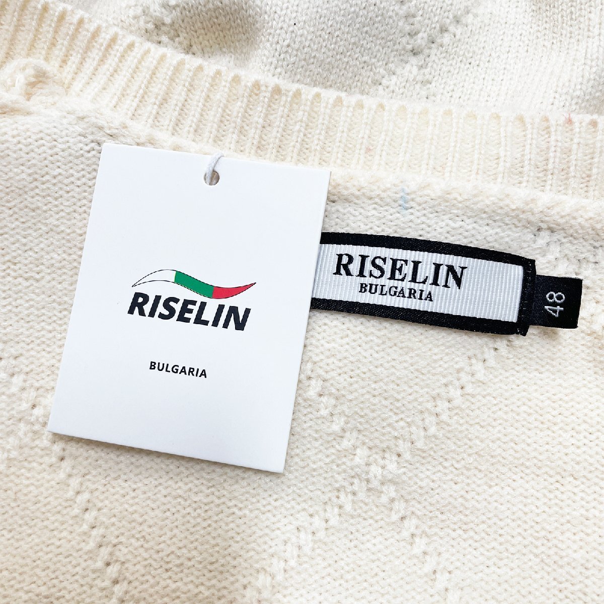 高級ヨーロッパ製※定価5万◆ブルガリア発※RISELIN カーディガン ウール混 キラキラ ラインストーン ニット かわいい レディース L/48_画像9