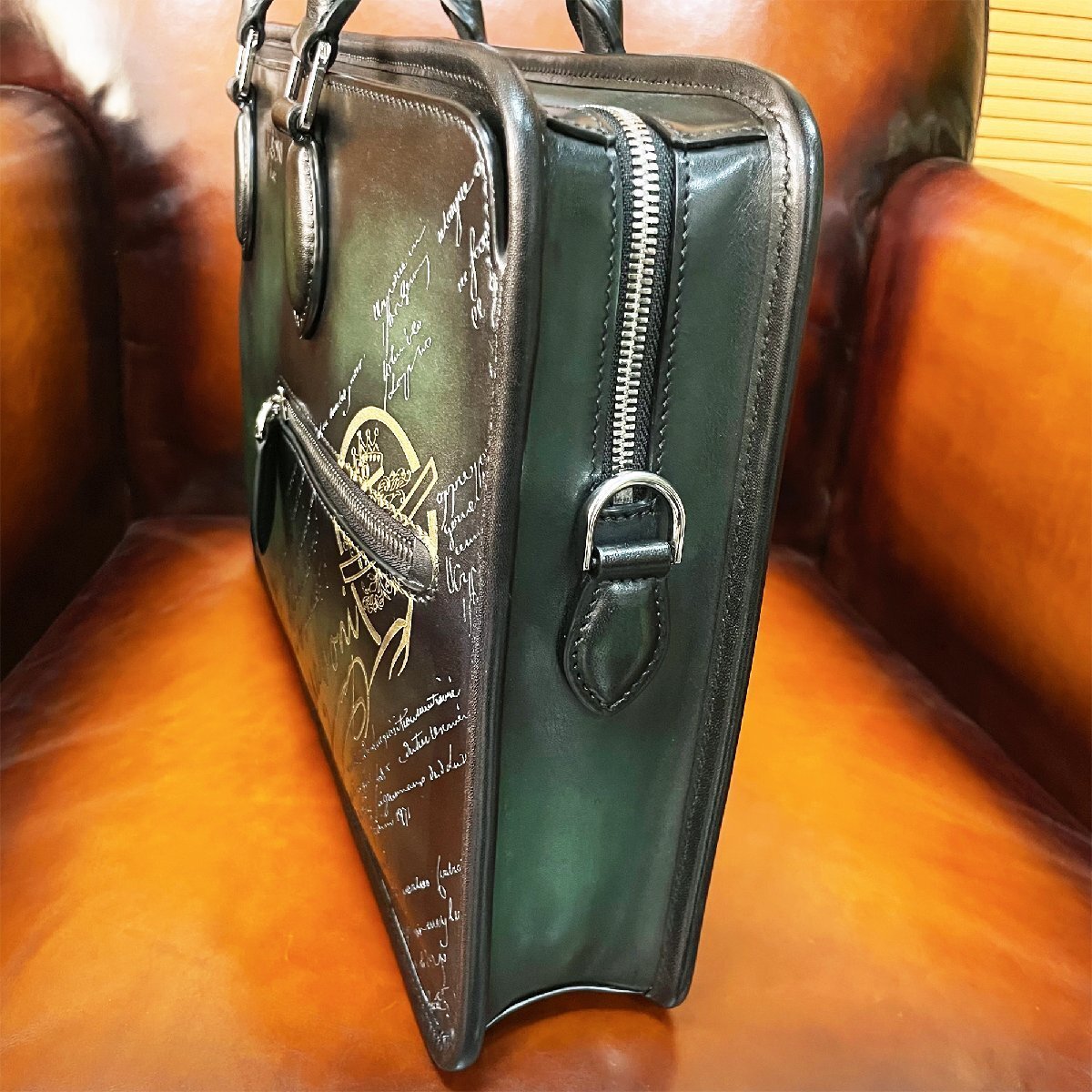  super popular EU made regular price 38 ten thousand *UABONI*yuaboni* illusion. pa tea n* briefcase * business bag hand . bag tote bag original leather men's gentleman 