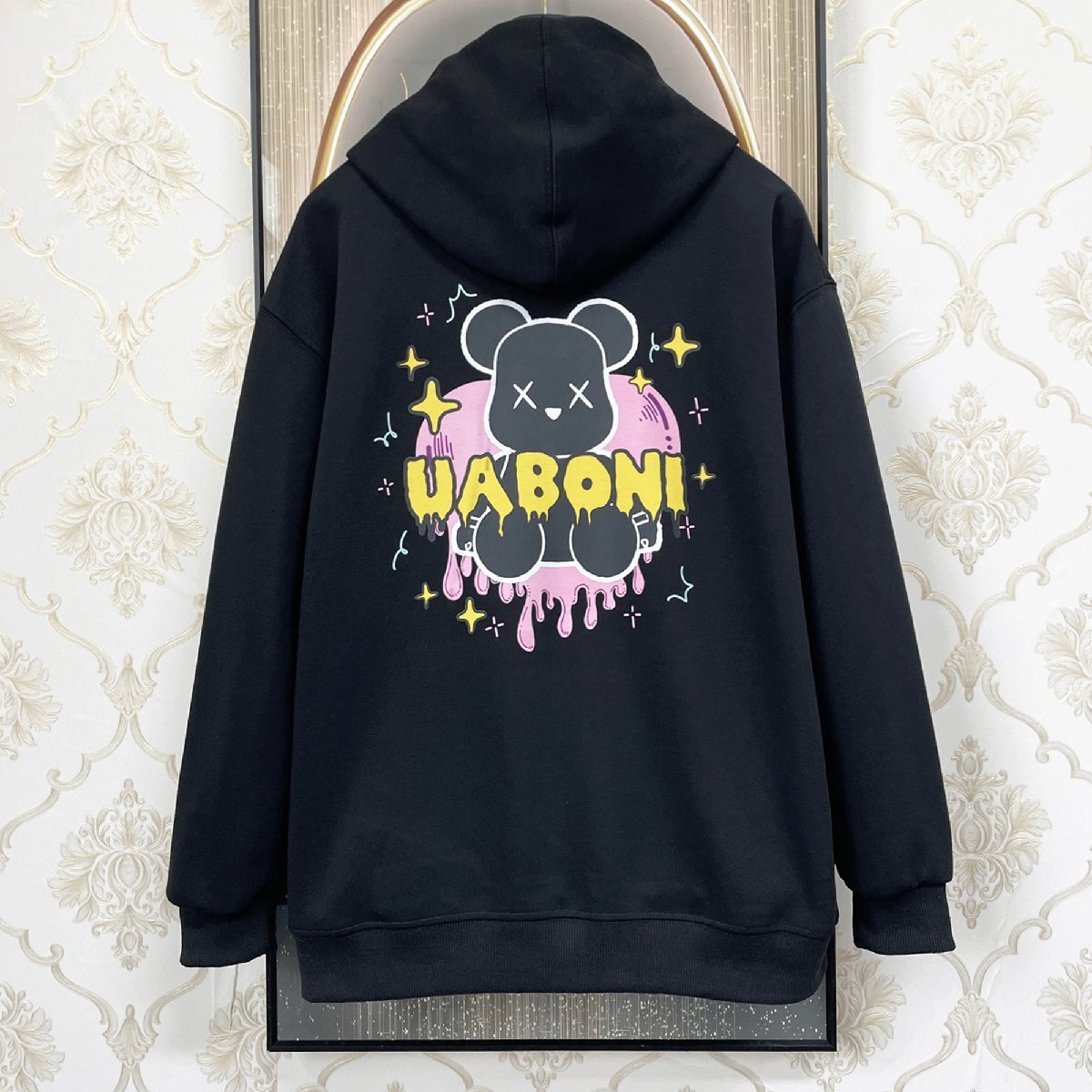 個性EU製＆定価4万◆UABONI*Paris*パーカー*ユアボニ*パリ発◆コットン100％ 高級 ソフト クマ スウェット 可愛い トレーナー 男女兼用 XL_画像1